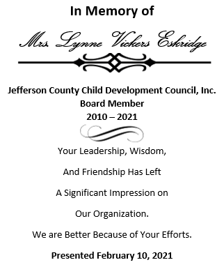 In Memory of Mrs. Lynne Vickers Eskridge